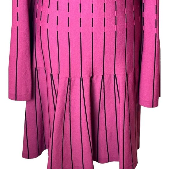 Prabal Gurung Collective Dress Womens 6 Purple Knit Stripe Off The Shoulder Mini - Picture 6 of 10